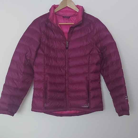 L.L. Bean Women's Purple Jacket 850 Down Filled Puffer Zip Pockets Size Small - Picture 1 of 10